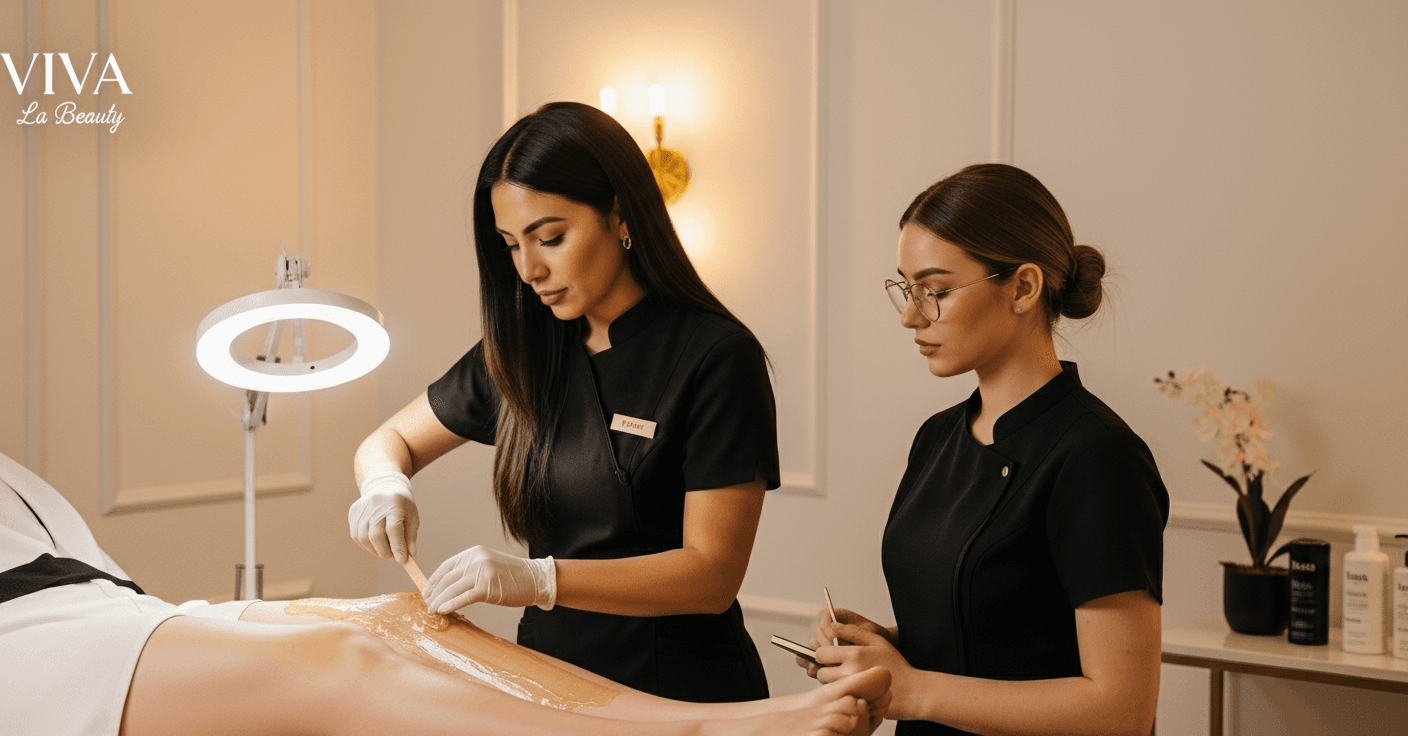 Hands-on waxing training session